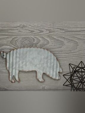 Rustic ~ Corrugated 'Pig' - Metal Wall Decor